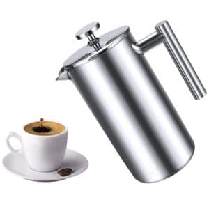 cafetière à piston en acier inoxydable, double paroi isotherme pour café et thé 800L