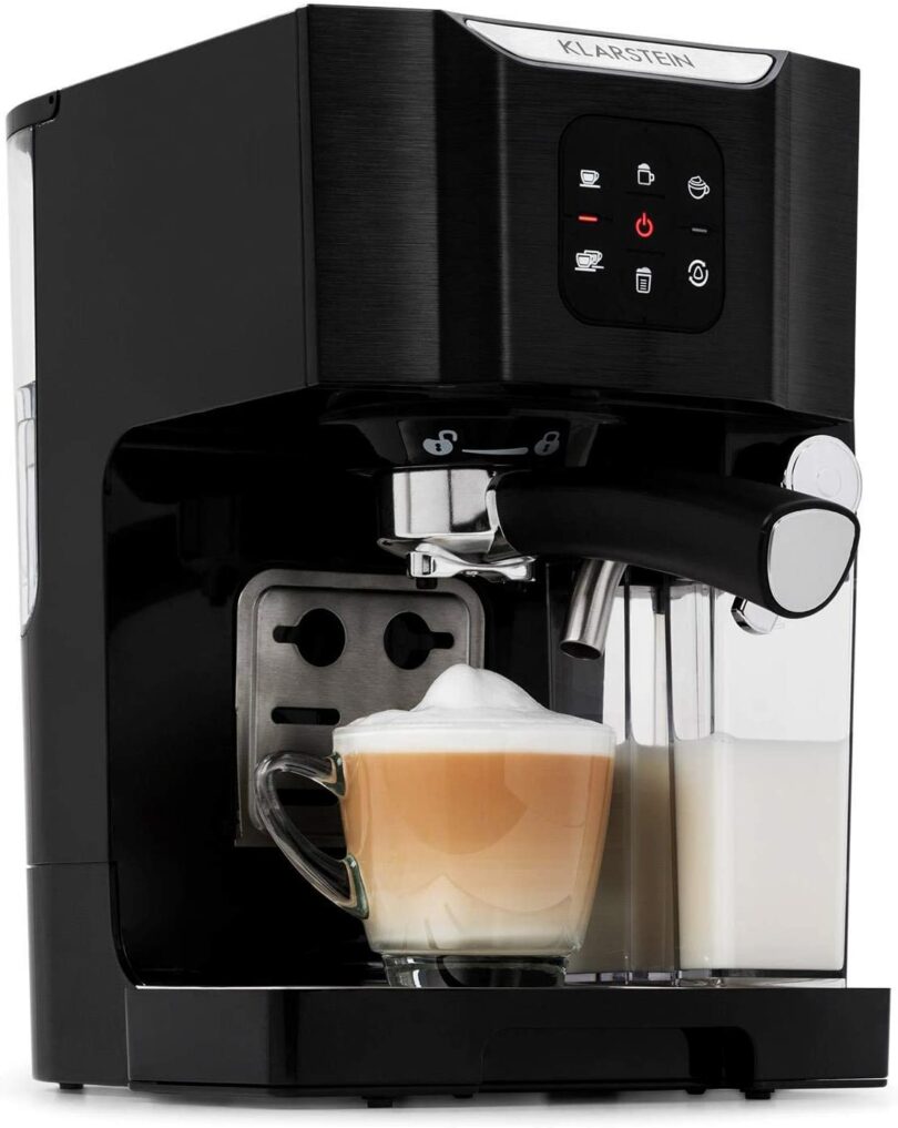 Klarstein Machine à expresso porte-filtre avec mousseur à lait 1,2 L